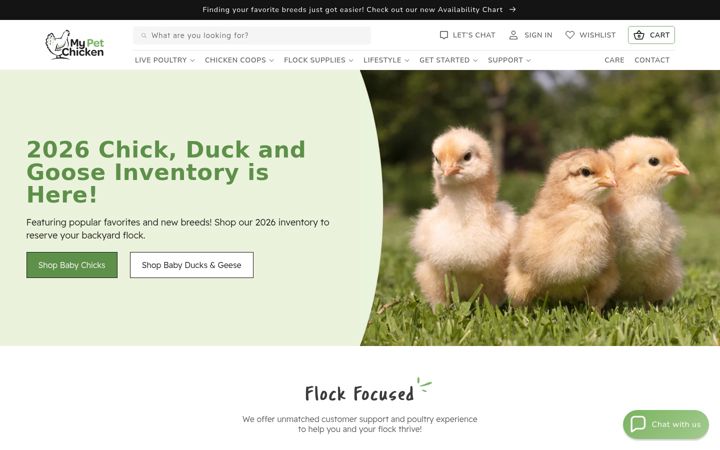 Zrzut ekranu mypetchicken.com