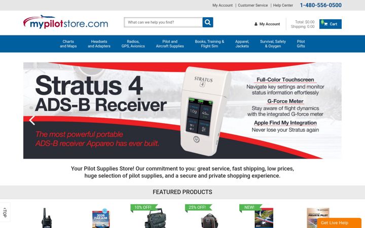 Screenshot di mypilotstore.com