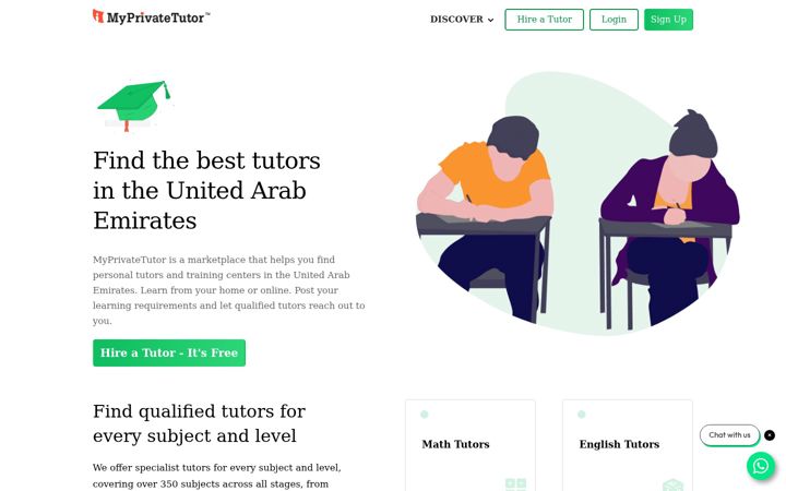 Screenshot of myprivatetutor.ae