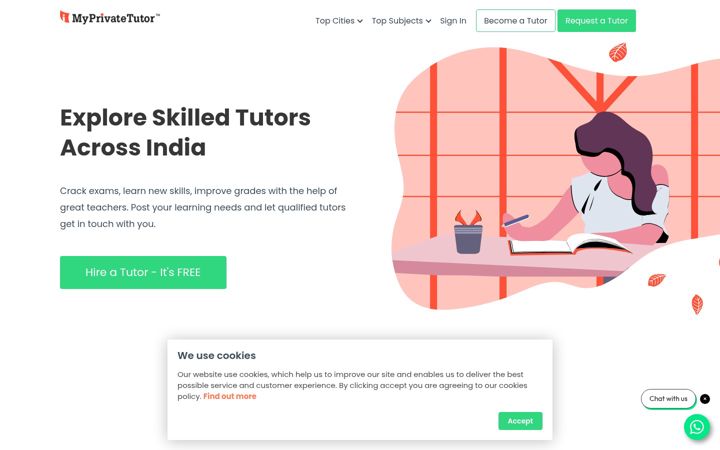 Screenshot of myprivatetutor.com