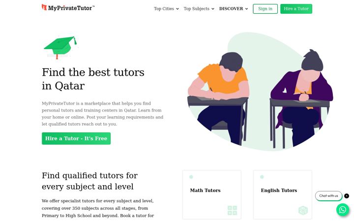 Screenshot of myprivatetutor.qa