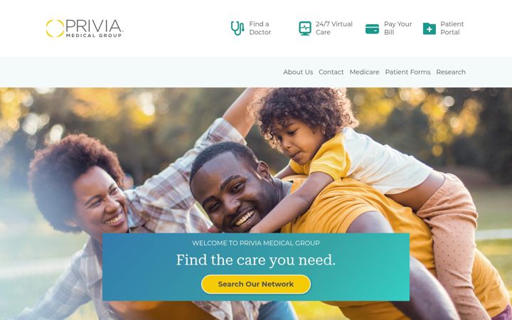Screenshot of myprivia.com