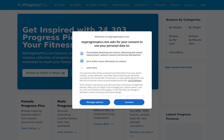 Skærmbillede af myprogresspics.com