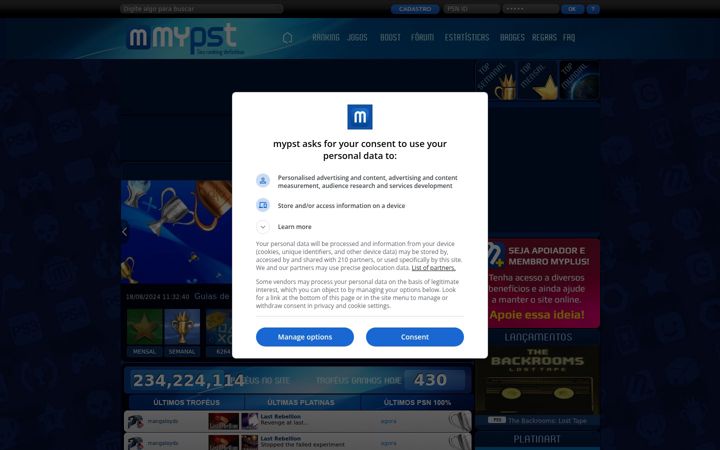 Skärmbild av mypst.com.br