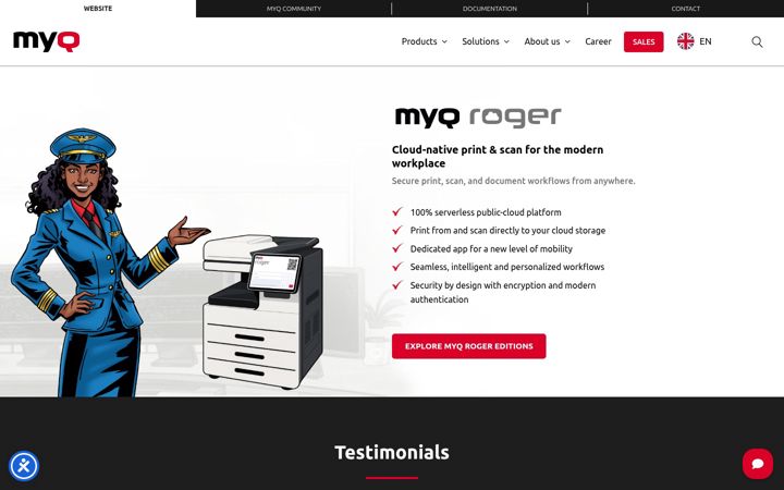 Screenshot of myq.cloud