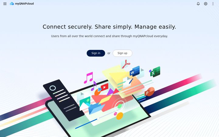 Screenshot van myqnapcloud.com
