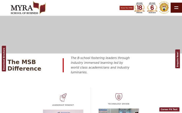 Screenshot of myra.ac.in