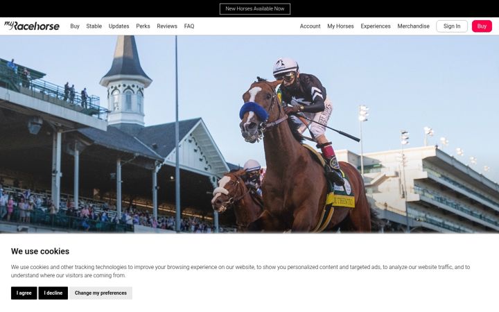 Screenshot of myracehorse.com