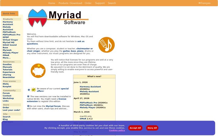 Screenshot of myriad-online.com