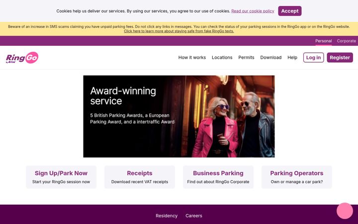 Screenshot of myringgo.com