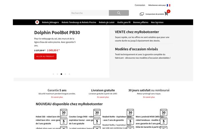 Capture d'écran de myrobotcenter.fr