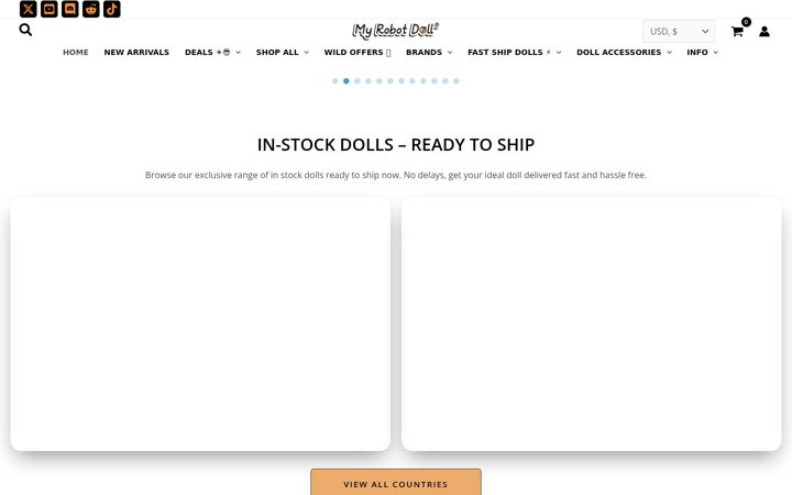 Skärmbild av myrobotdoll.com