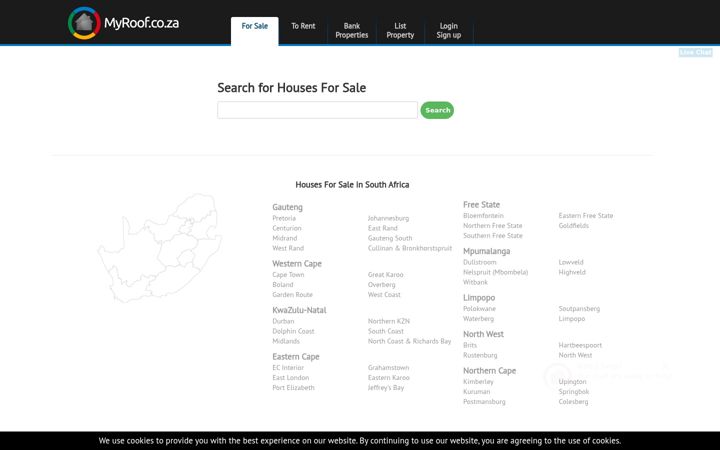 Screenshot of myroof.co.za