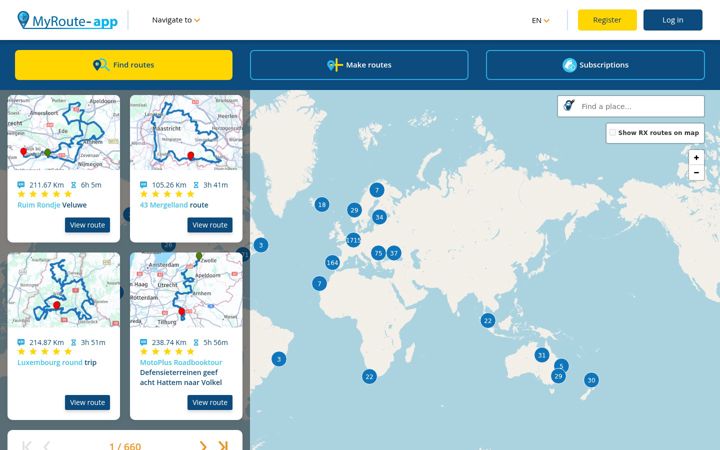 Screenshot of myrouteapp.com