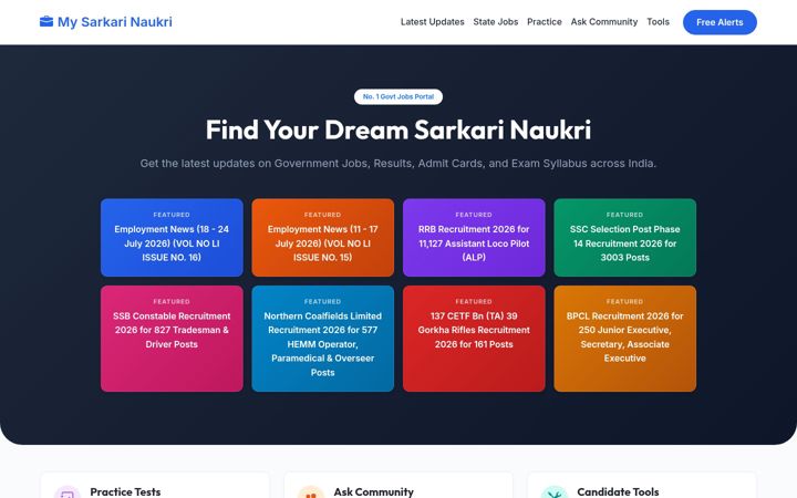Screenshot of mysarkarinaukri.com