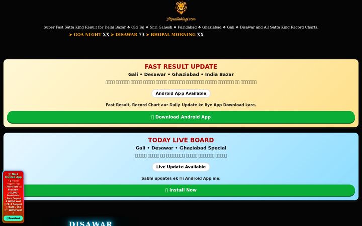 Screenshot of mysattakings.com