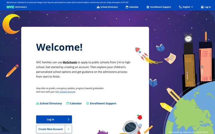 Screenshot of myschools.nyc