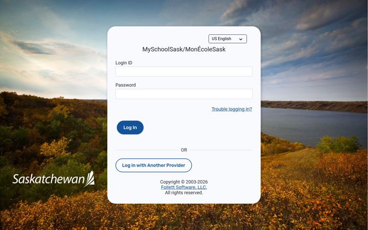 Screenshot of myschoolsask.ca