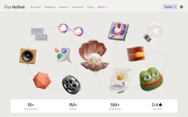 Screenshot of myshell.ai