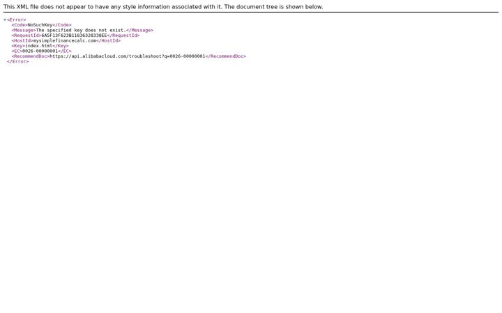 Screenshot of mysimplefinancecalc.com