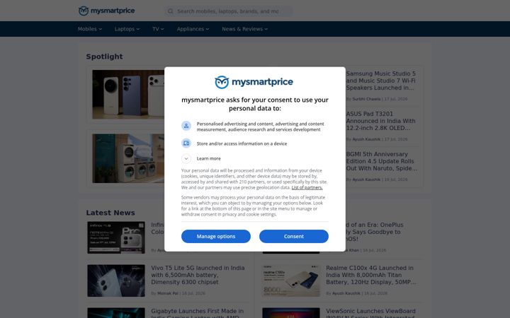 Ekrānuzņēmums no mysmartprice.com