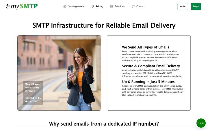 Captura de pantalla de mysmtp.eu
