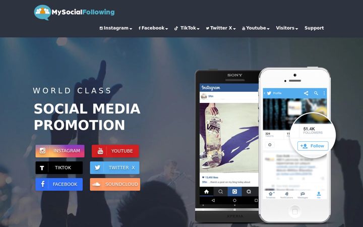 Screenshot of mysocialfollowing.com