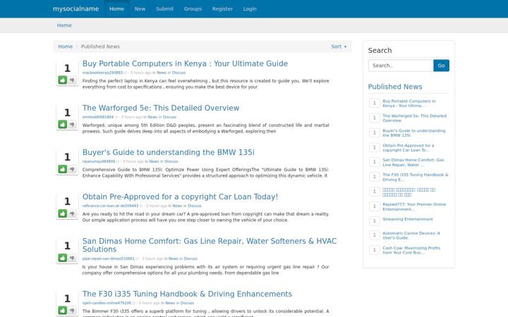 Screenshot of mysocialname.com