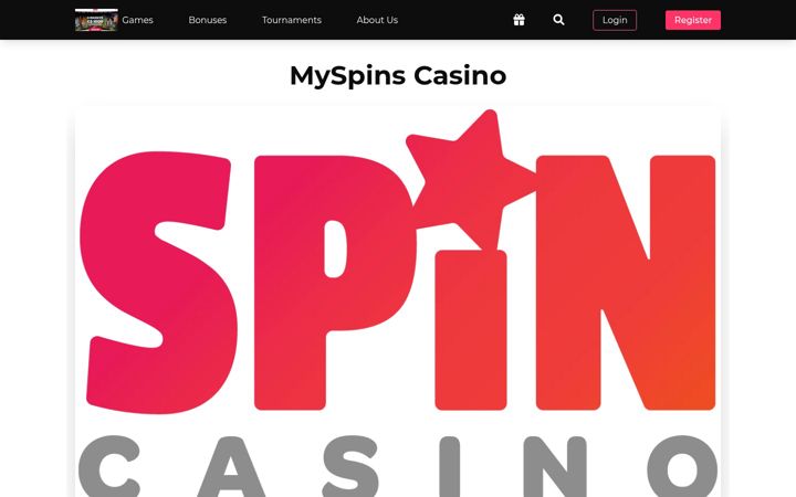 Captură de ecran a myspins--casino.org.uk
