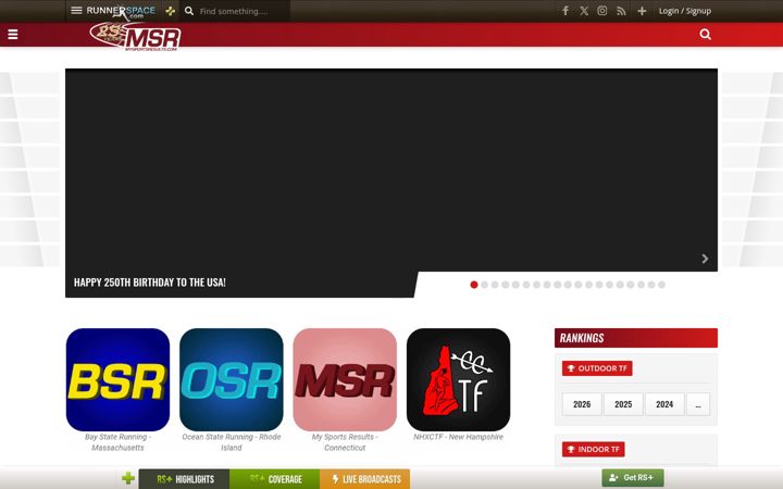 Screenshot of mysportsresults.com