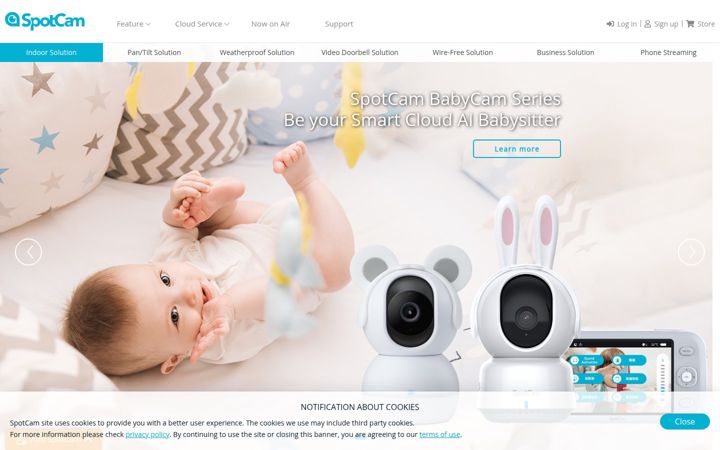 Screenshot of myspotcam.com