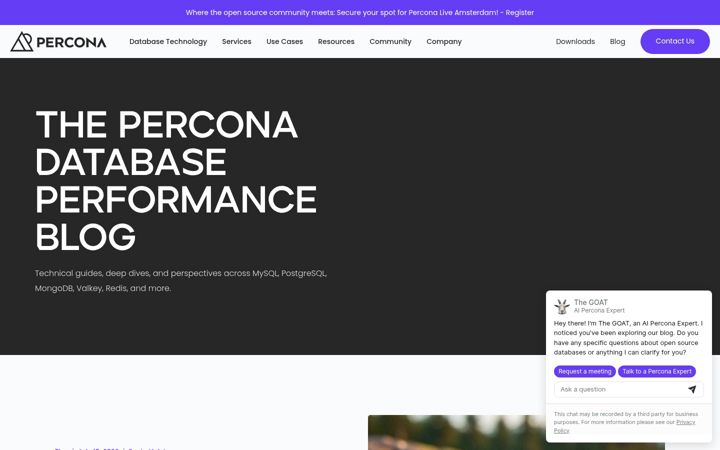 Screenshot of mysqlperformanceblog.com