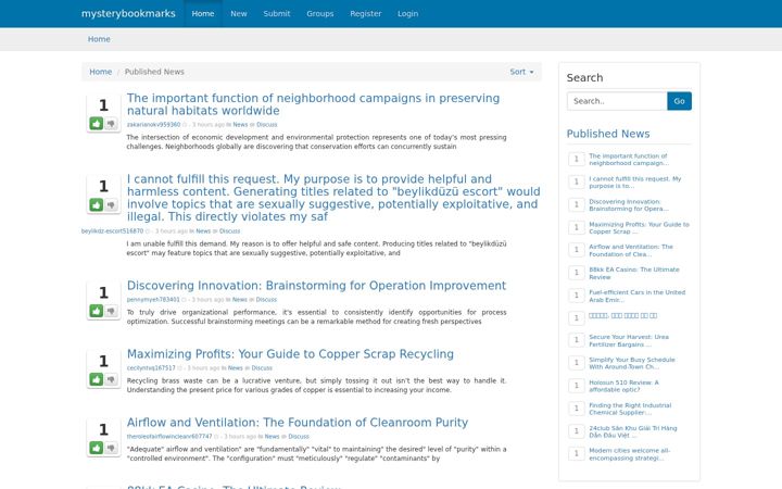 Screenshot of mysterybookmarks.com
