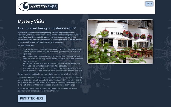 Screenshot of mysteryeyesvisits.co.uk