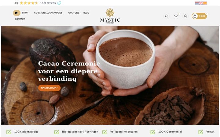 Screenshot di mystic-cacao.com