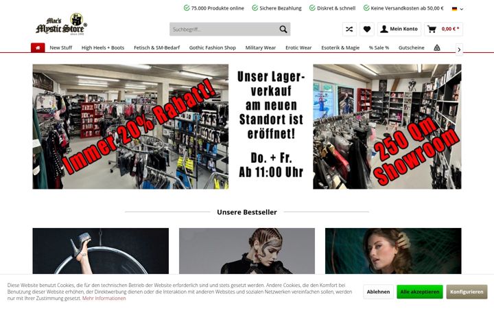 Screenshot of mystic-store.com