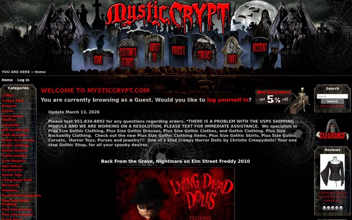 Screenshot of mysticcrypt.com