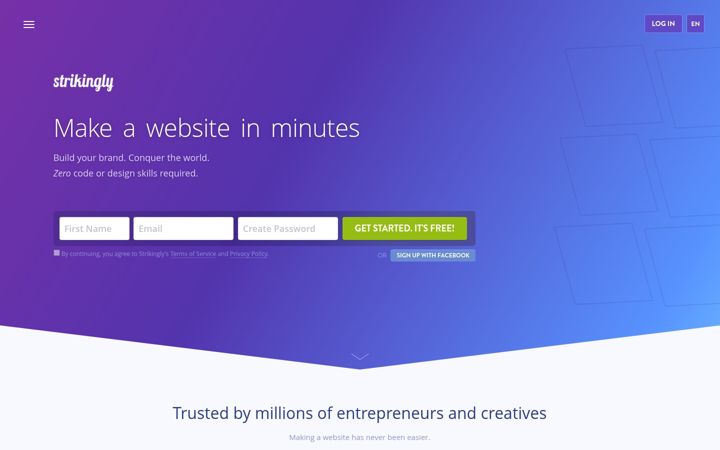 Screenshot von mystrikingly.com