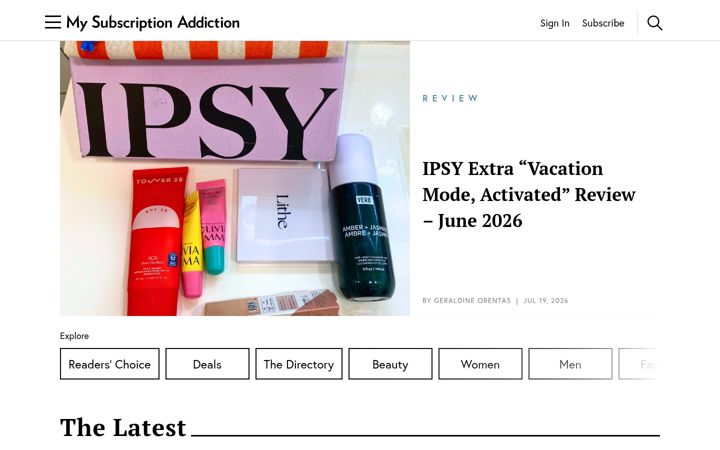 Screenshot of mysubscriptionaddiction.com