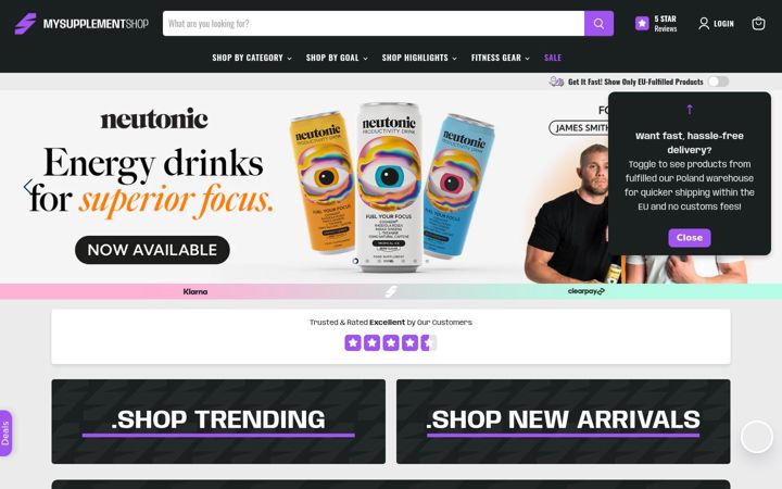 Screenshot of mysupplementshop.uk