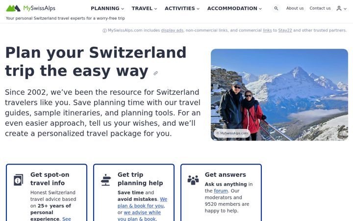 Screenshot of myswissalps.com