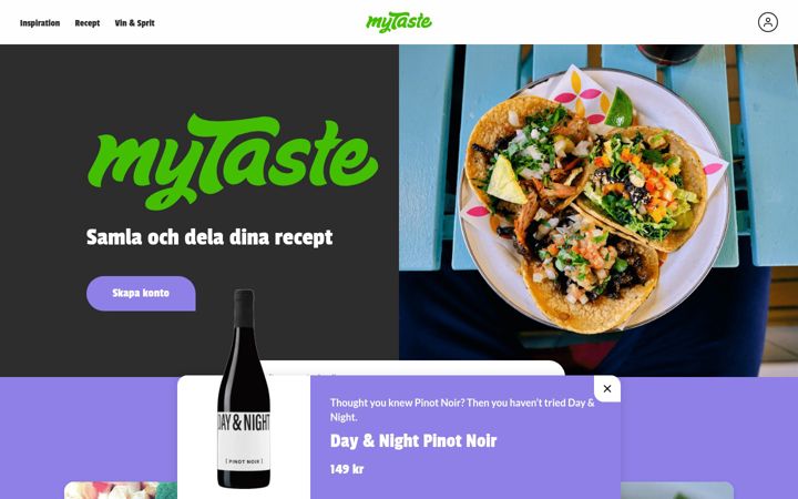 Capture d'écran de mytaste.se