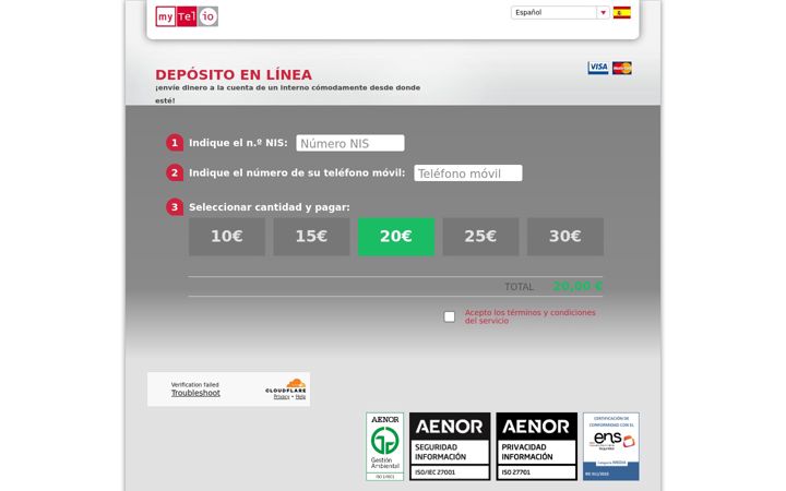 Screenshot of mytelio.es