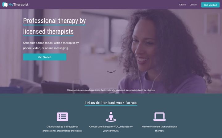 Screenshot of mytherapist.com