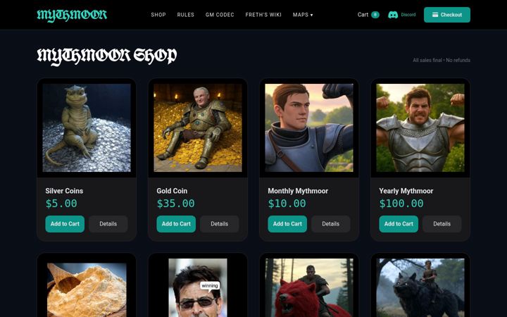 Screenshot of mythmoor.com