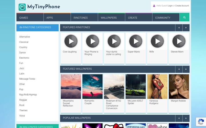 Skjámynd af mytinyphone.com
