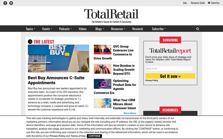 Screenshot of mytotalretail.com