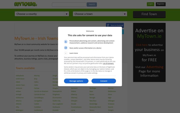 Screenshot of mytown.ie