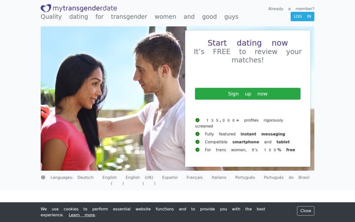 Ekrānuzņēmums no mytransgenderdate.com