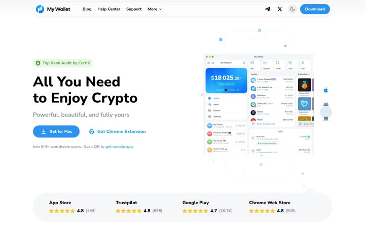 Screenshot of mywallet.io